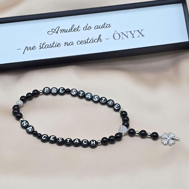 Amulet do auta - Pre šťastie na cestách Ónyx strieborný - S 2