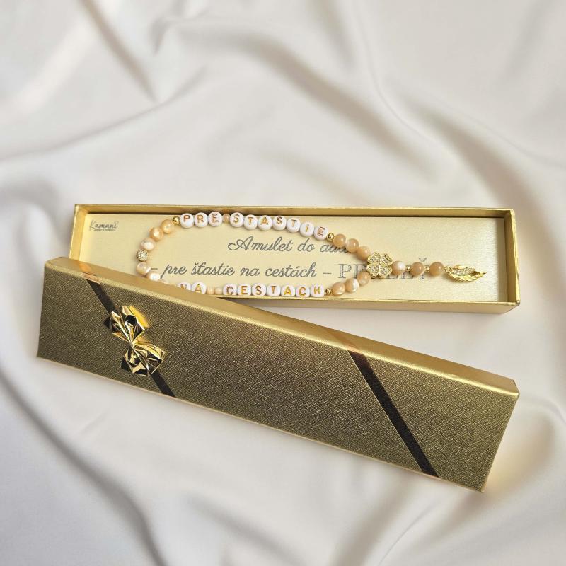 Amulet do auta - Pre šťastie na cestách Perleť zlatý - M 2