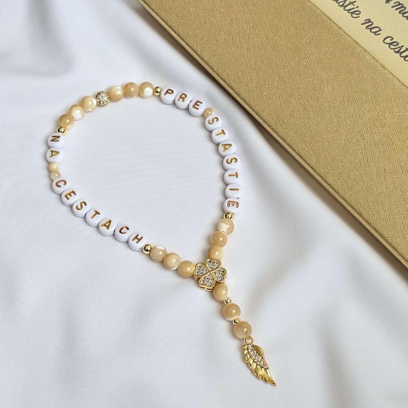 Amulet do auta - Pre šťastie na cestách Perleť zlatý - M