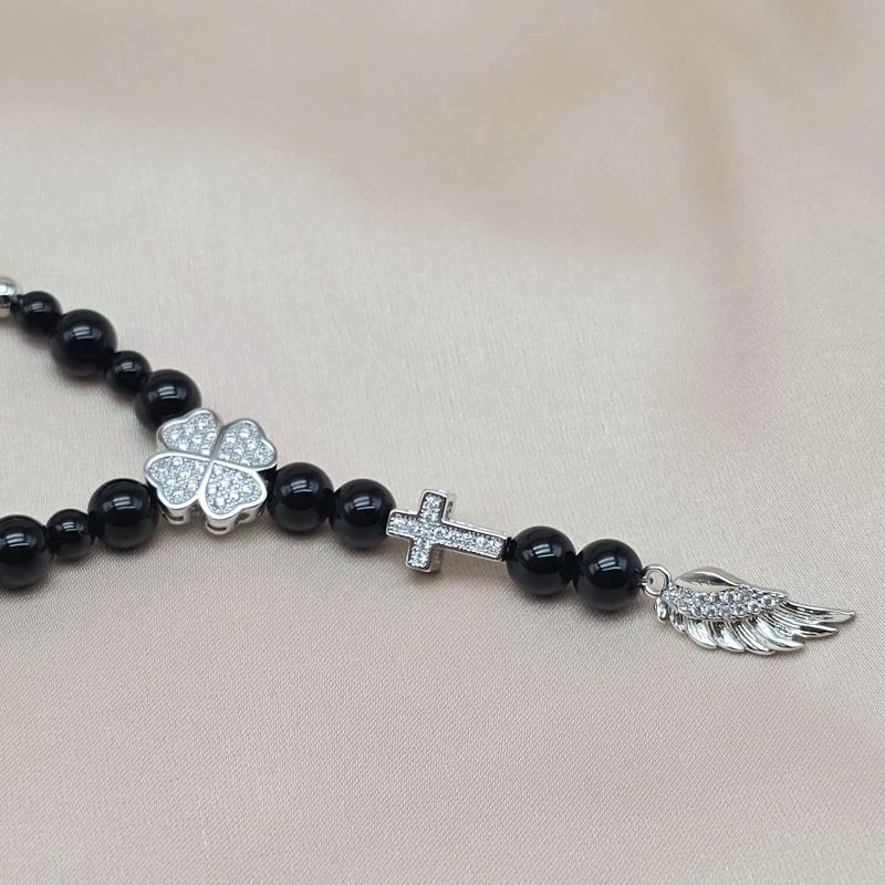 Amulet do auta - Pre šťastie na cestách Ónyx strieborný - L 2